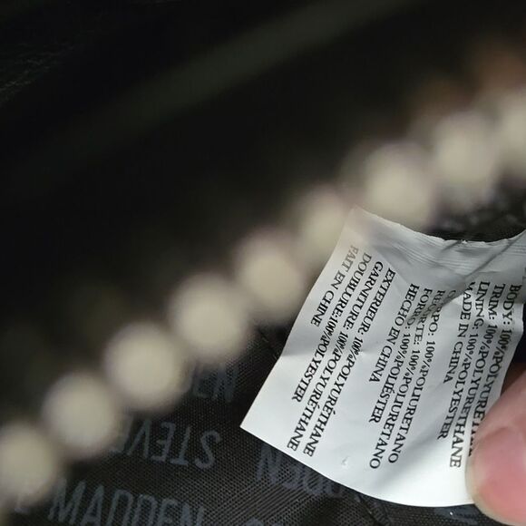 Steve Madden Black Crossbody wallet Bag with Elegant Chain Strap womens zip lady - Picture 14 of 16